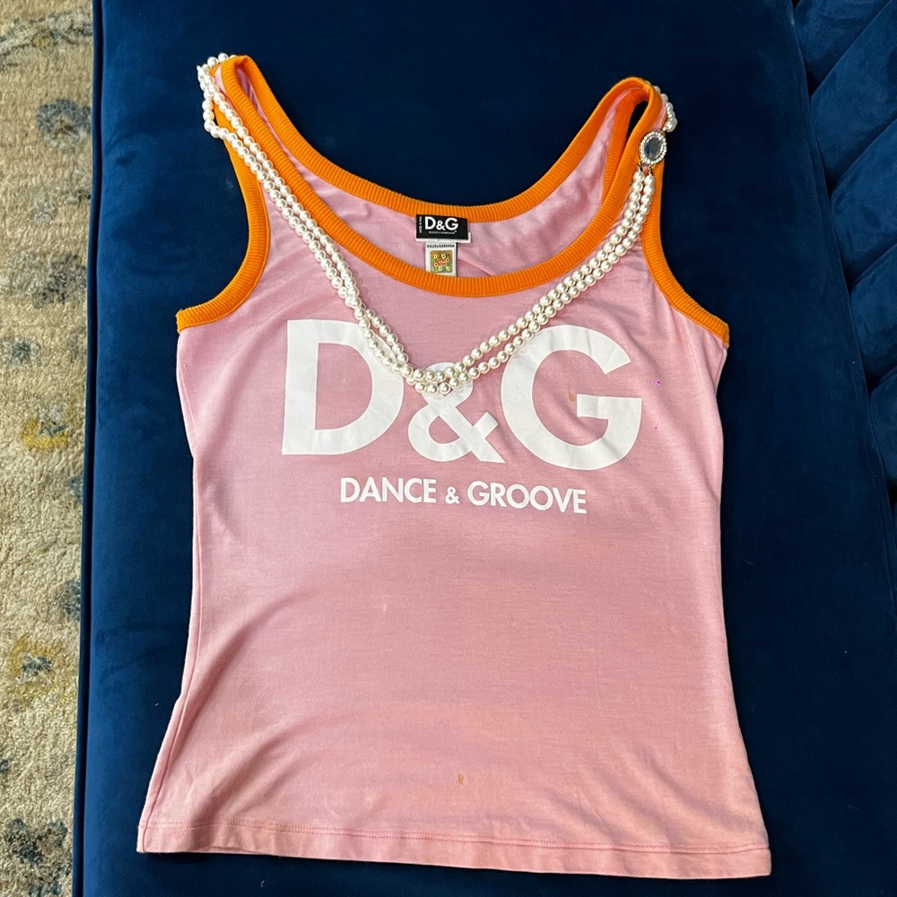 Reloved Vintage D&G "Dance & Groove" Pearl Strap Tank